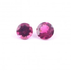 Rubylight tourmaline 4.5x4.5mm round faceted cut 0.7cts